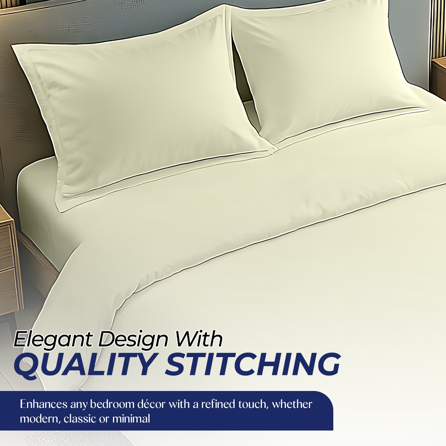 Premium Luxury Dyed Bedsheet UAE | Cream 160x220cm | Dubai Abu Dhabi Sharjah Delivery