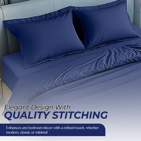 Premium Dyed Bedsheet Royal Blue 160x220cm | UAE Delivery to Dubai, Abu Dhabi & All Emirates | INFINI HOMES