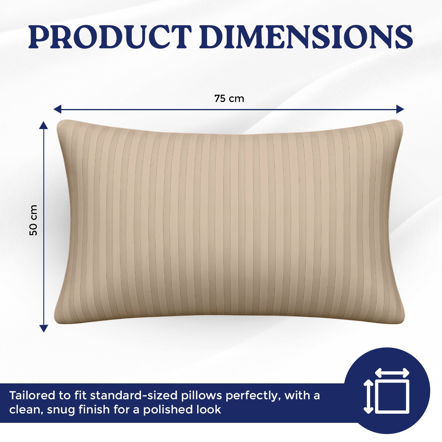 INFINI HOMES Premium Pillow Covers UAE - 50x75cm Microfiber Stripe Ivory Set of 2