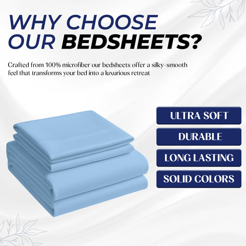 Premium Dyed Bedsheet Sky Blue 160x220cm | UAE Delivery to Dubai, Abu Dhabi & All Emirates