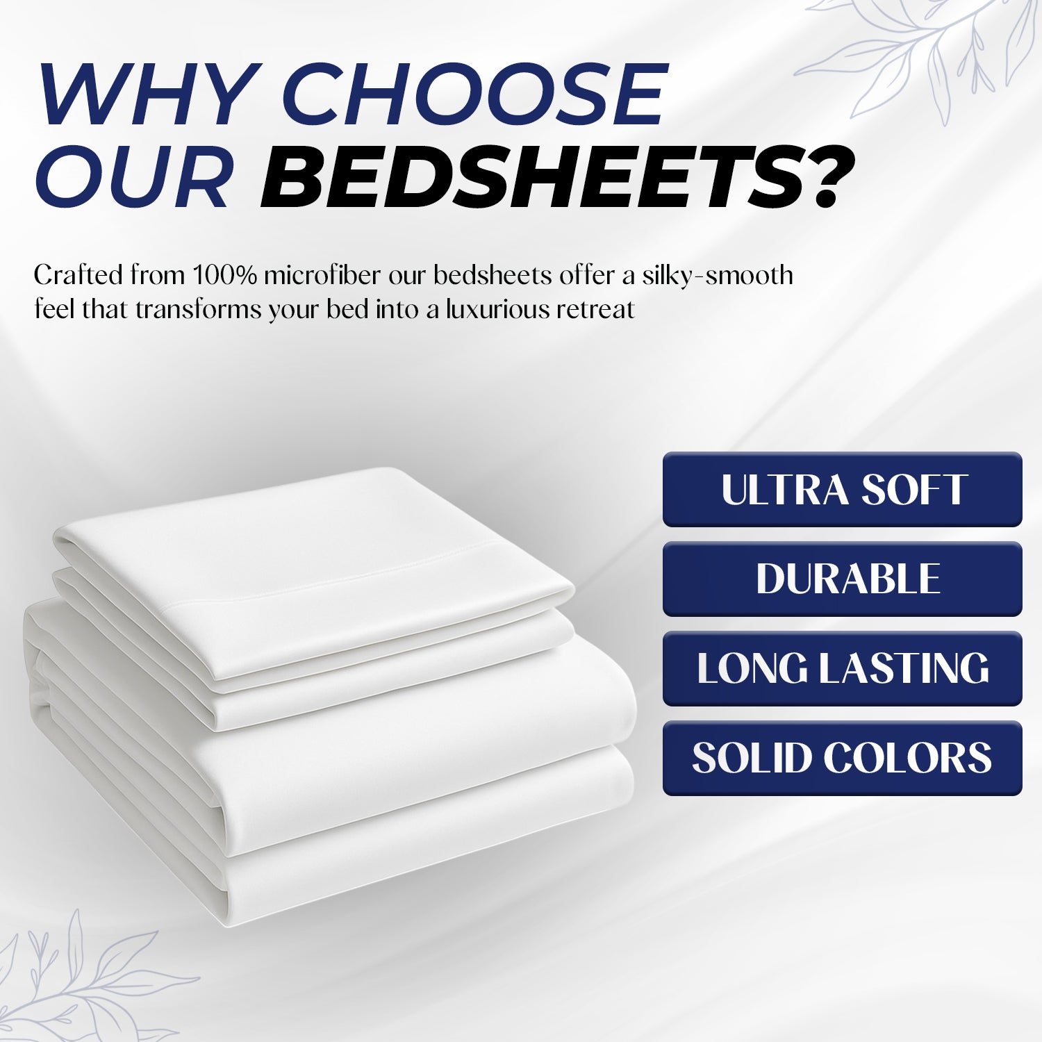 Premium Luxury Bedsheet UAE | White Microfiber 220x240cm | Dubai Abu Dhabi Sharjah Delivery