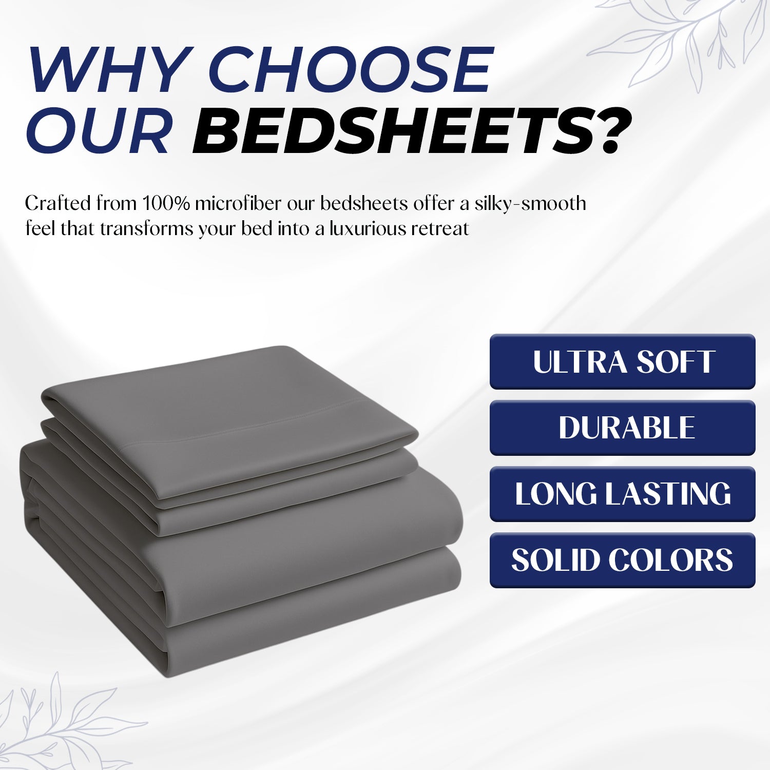 Premium Dyed Bedsheet UAE | Gray 160x220cm | Dubai Abu Dhabi Sharjah Delivery