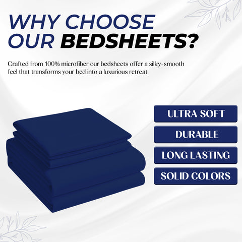 Premium Dyed Bedsheet Royal Blue 160x220cm | UAE Delivery to Dubai, Abu Dhabi & All Emirates | INFINI HOMES