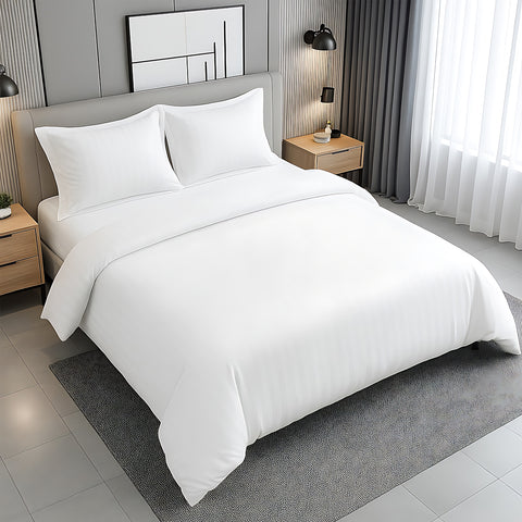 Premium 6-Piece Bedding Set Dubai UAE - Black Stripe Microfiber Duvet Cover Set 220x240cm - Delivery Across All Emirates