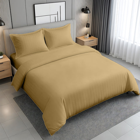 Premium 6-Piece Bedding Set Dubai UAE - Black Stripe Microfiber Duvet Cover Set 220x240cm - Delivery Across All Emirates