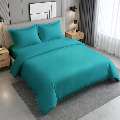 Premium Stripe Bedsheet UAE | White 220x240cm | Dubai Abu Dhabi Sharjah Delivery