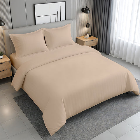 Premium Stripe Bedsheet UAE | White 220x240cm | Dubai Abu Dhabi Sharjah Delivery