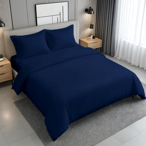 Premium Stripe Bedsheet Dubai Abu Dhabi - White 240x260cm - UAE Wide Delivery | INFINI HOMES