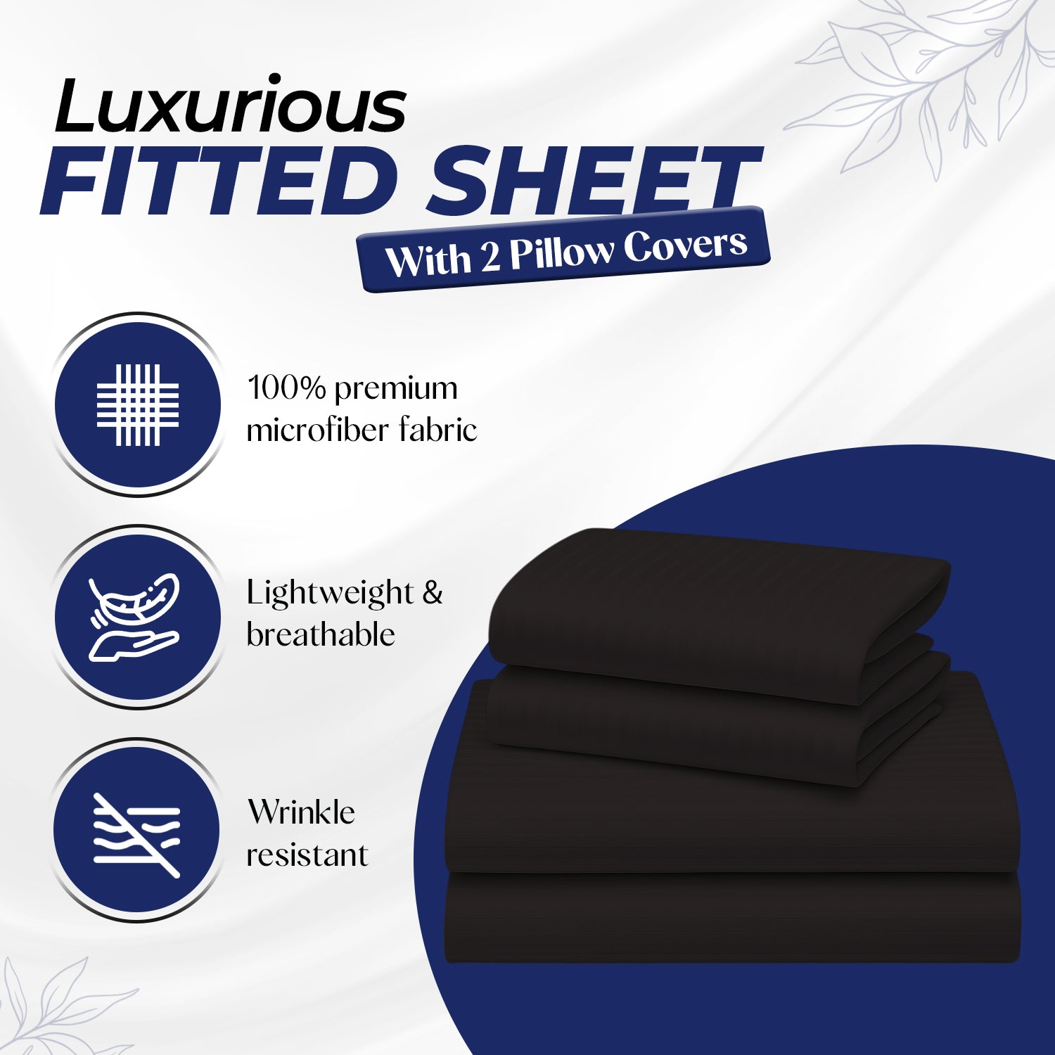 Premium Stripe Fitted Sheet Set 160x200cm UAE | INFINI HOMES Microfiber Bedding Dubai Abu Dhabi