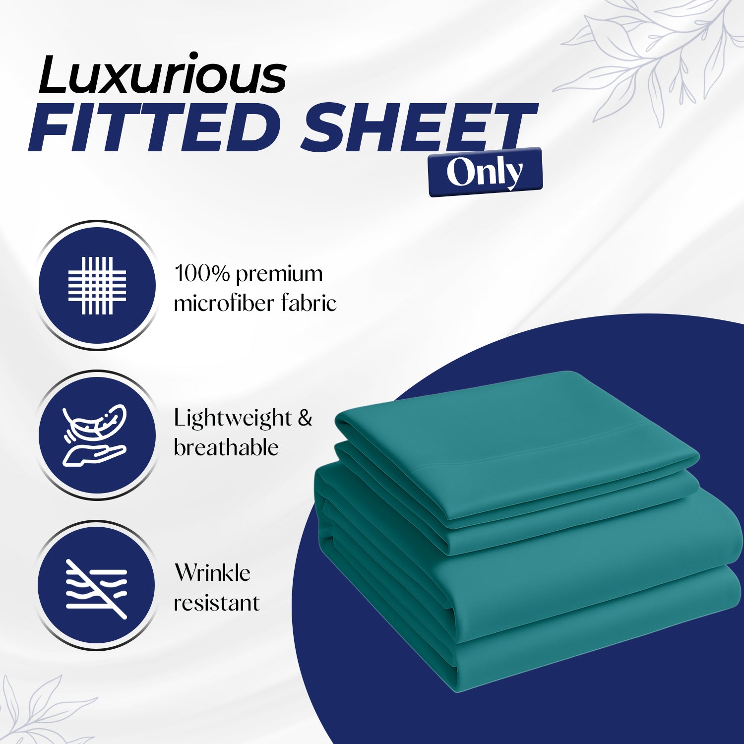 Premium Aqua Fitted Sheet 90x190cm | UAE Delivery to Dubai, Abu Dhabi & All Emirates
