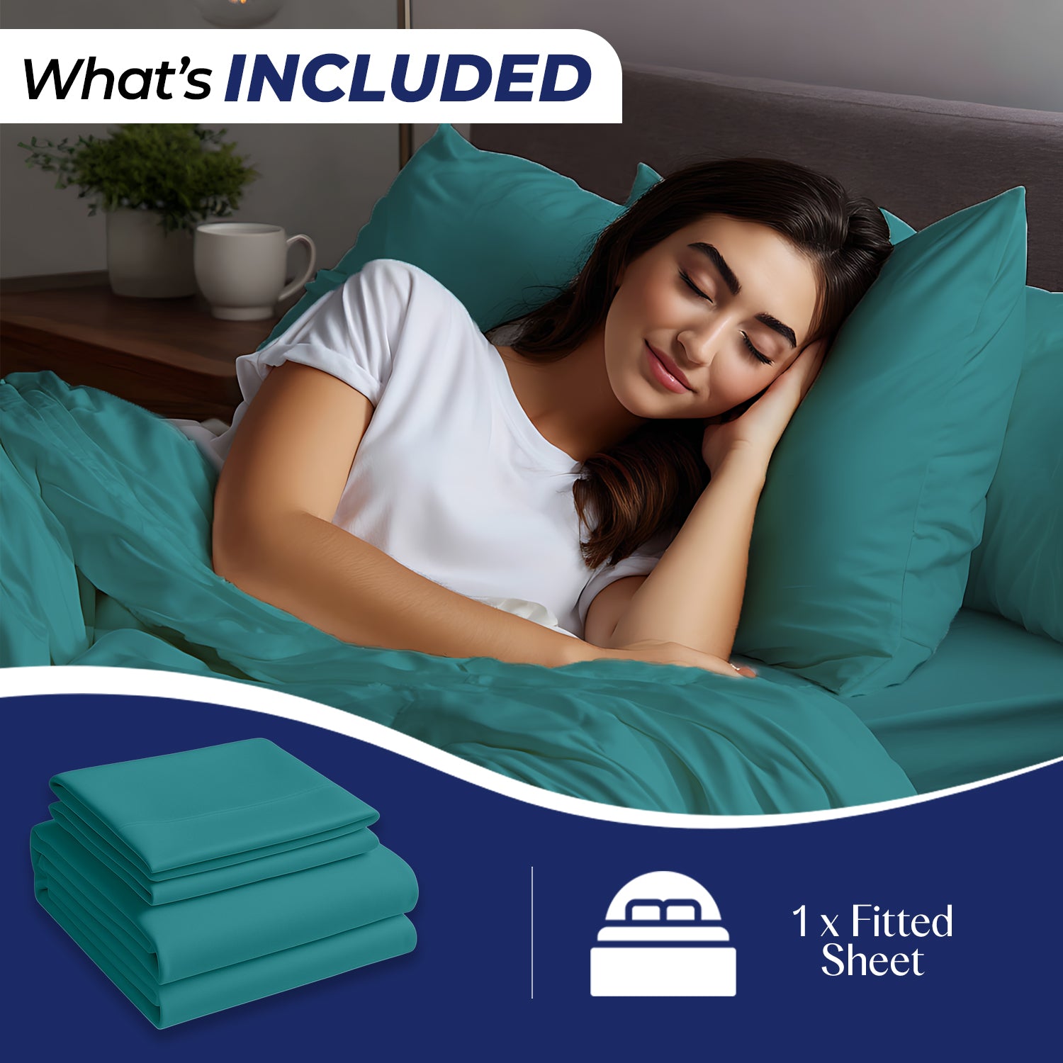 Premium Aqua Fitted Sheet 90x190cm | UAE Delivery to Dubai, Abu Dhabi & All Emirates