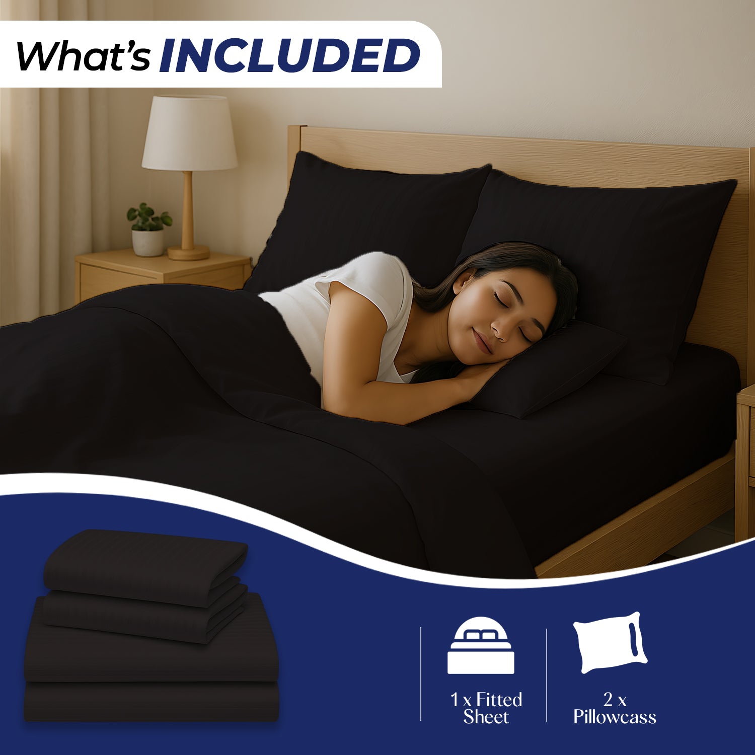 Premium Stripe Fitted Sheet Set 160x200cm UAE | INFINI HOMES Microfiber Bedding Dubai Abu Dhabi