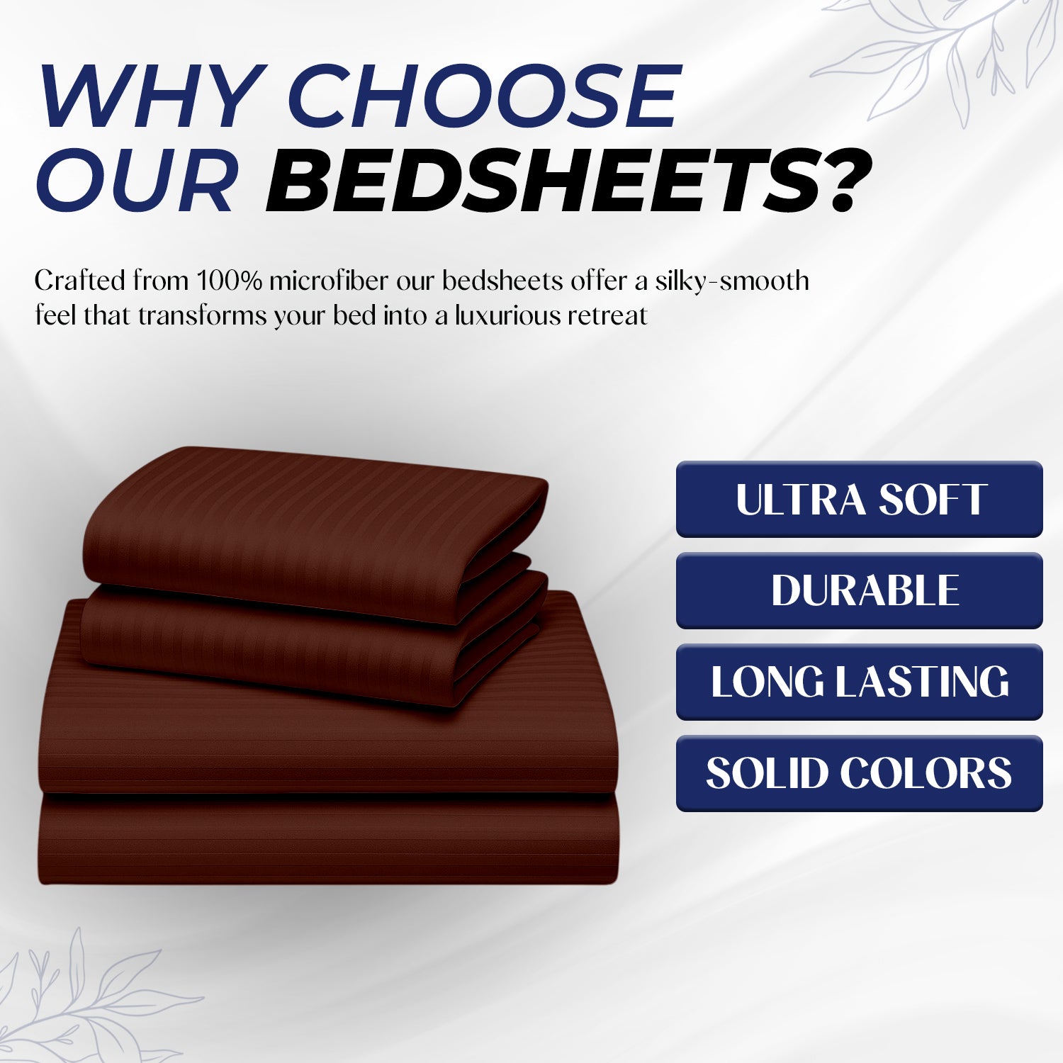 Premium Stripe Duvet Cover Set Coffee 220x240cm | UAE Delivery to Dubai Abu Dhabi Sharjah | INFINI HOMES