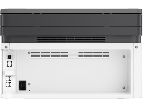 HP LaserJet MFP 136W rear panel showing USB and power ports – mono laser printer connectivity UAE