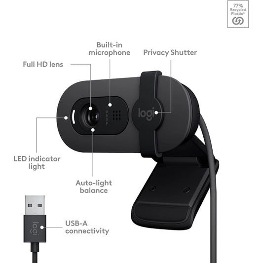Logitech Brio 100 Full HD 1080p Webcam Graphite - UAE
