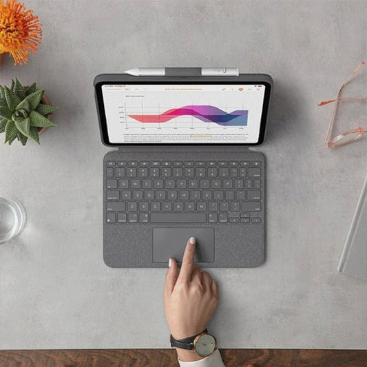 Logitech Combo Touch Keyboard & Trackpad Case for iPad 10th Gen - Oxford Gray | UAE Stock | Dubai, Abu Dhabi & All Emirates Delivery