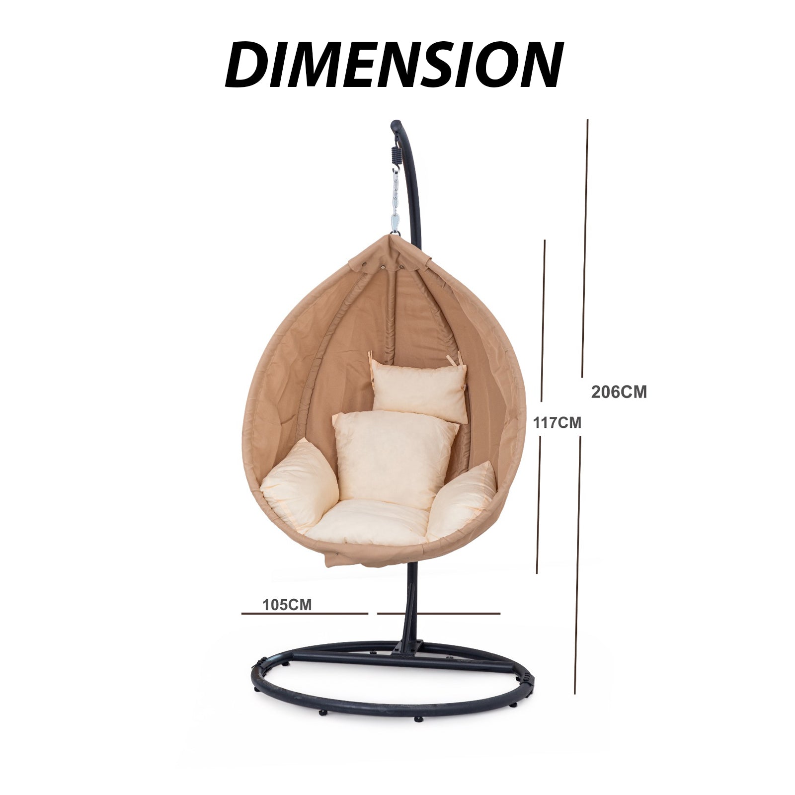 Swing Chair UAE | Premium Beige Outdoor Swing Chair for Home & Office