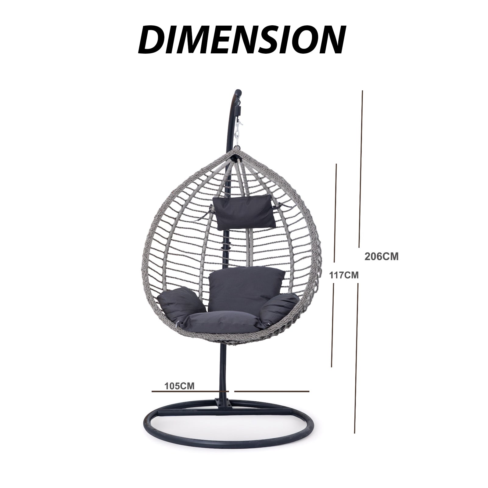 Premium Outdoor Swing Chair UAE | Grey Garden Swing for Dubai, Abu Dhabi & All Emirates