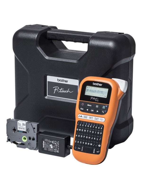 Brother PT-E110VP Handheld Industrial Label Printer UAE - Professional Label Maker with Carry Case | Dubai Abu Dhabi Sharjah Ajman Umm Al Quwain Ras Al Khaimah Fujairah