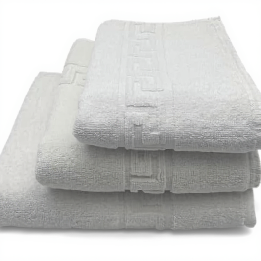 Premium Magnolia White Bath Towel Set 600 GSM Cotton Hotel Quality UAE Dubai Abu Dhabi | طقم مناشف حمام مغنوليا أبيض فاخر 600 جرام قطن جودة فندقية الإمارات دبي أبوظبي