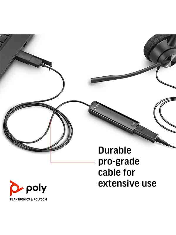Poly DA75 USB-A to USB-C Digital Adapter Black UAE | Dubai, Abu Dhabi, Sharjah, Ajman, Fujairah, Ras Al Khaimah, Umm Al Quwain