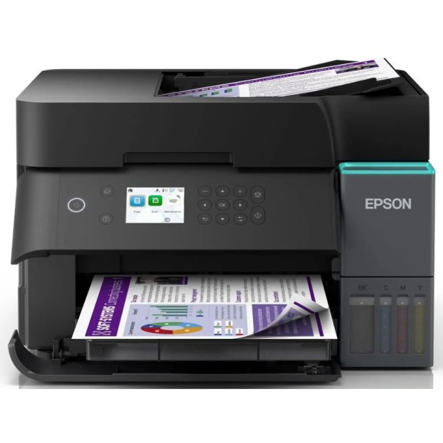 Epson EcoTank L6390 All-in-One Printer printing colour document with ADF – UAE Office Printer