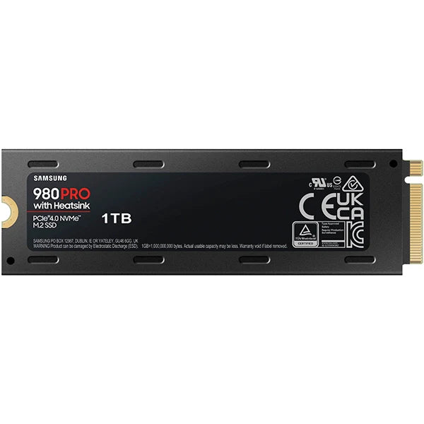 Samsung 980 Pro 1TB NVMe SSD with Heatsink - PCIe Gen 4 M.2 Internal Drive | UAE Stock