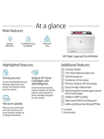 HP Color LaserJet Pro M454dn Printer UAE W1Y44A | Dubai Abu Dhabi Sharjah Ajman RAK Fujairah UAQ