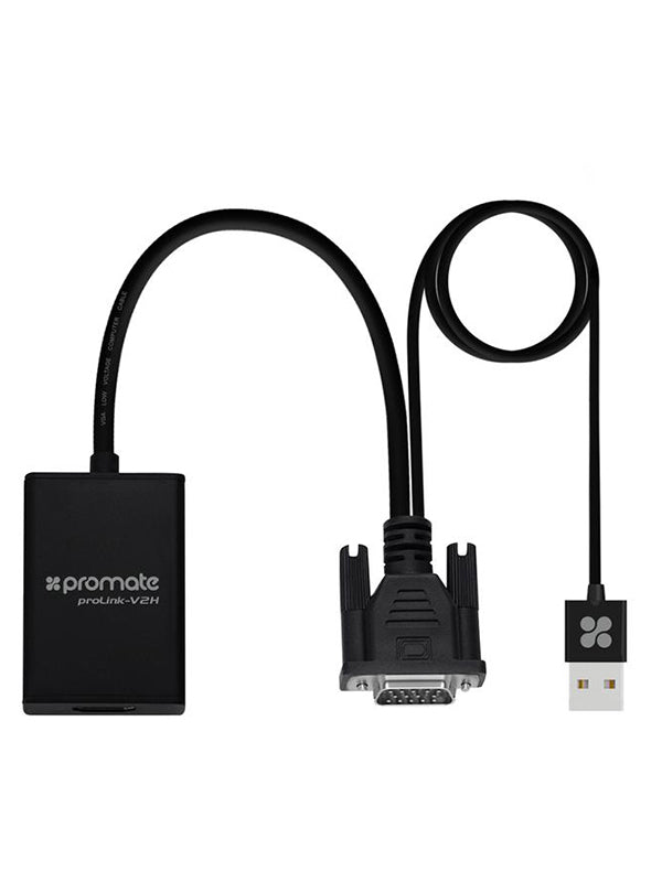 Promate VGA to HDMI Converter Adapter 1080p HD with Audio Support UAE | Dubai, Abu Dhabi, Sharjah, Ajman, Fujairah, RAK, UAQ