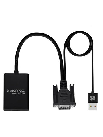 Promate VGA to HDMI Converter Adapter 1080p HD with Audio Support UAE | Dubai, Abu Dhabi, Sharjah, Ajman, Fujairah, RAK, UAQ