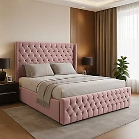 Luxury Tufted Upholstered Wooden Bed 120×200cm - Premium Bedroom Furniture UAE