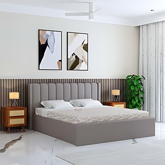 سرير منصة مبطن مقاس كينغ 180×200 سم - أثاث غرف نوم فاخر الإمارات | King Size Upholstered Platform Bed 180x200cm Premium