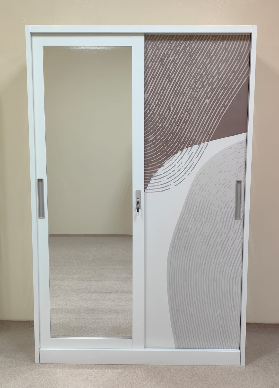 Metal Wardrobe with 2 Sliding Doors & Inner Locker | 180×120×50 cm | INFINI HOMES UAE