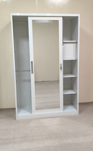 Metal Wardrobe with 2 Sliding Doors & Inner Locker | 180×120×50 cm | INFINI HOMES UAE
