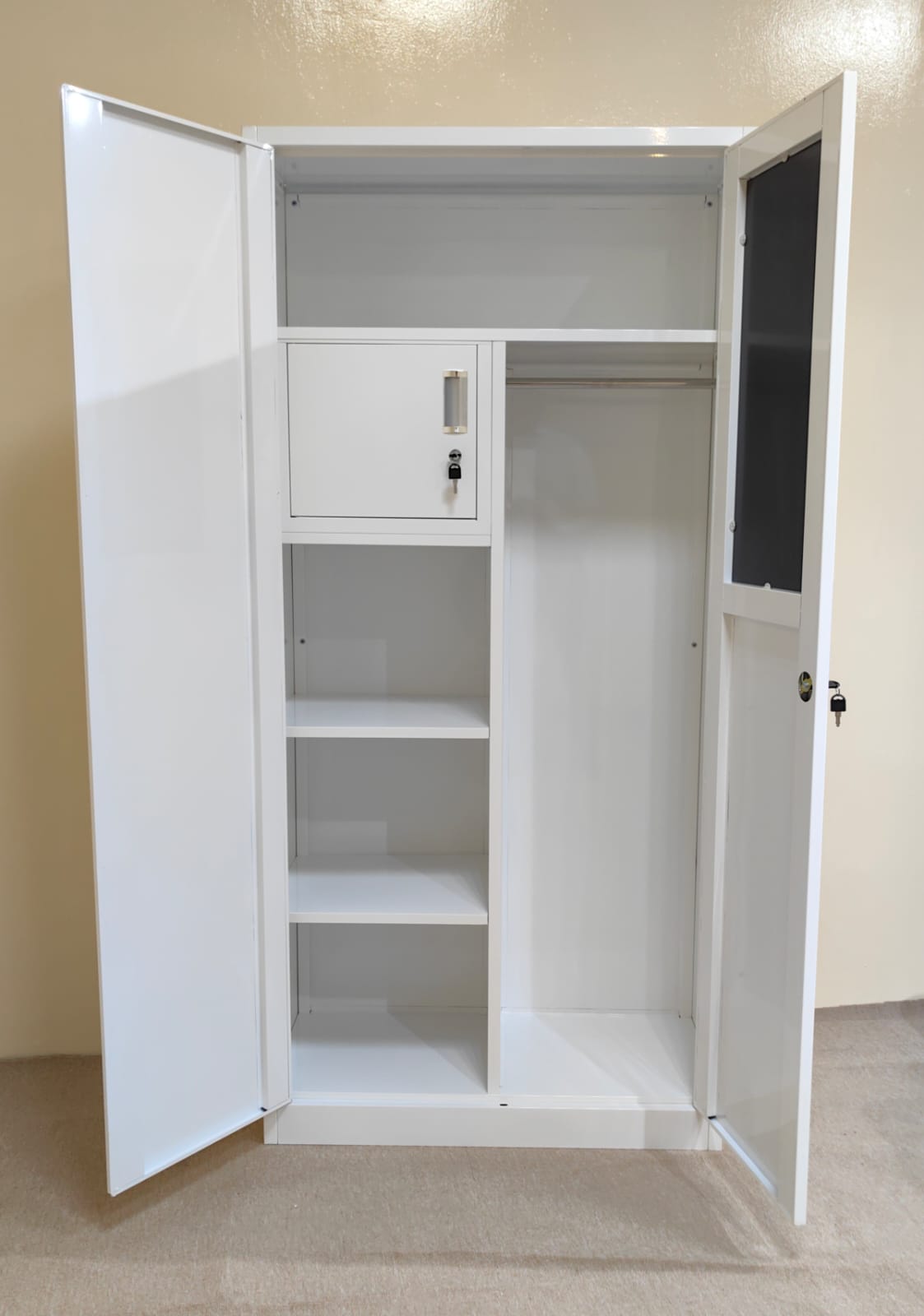 Steel 2-Door Wardrobe with Inner Locker | IH TGD-2A (180×85×45 cm)