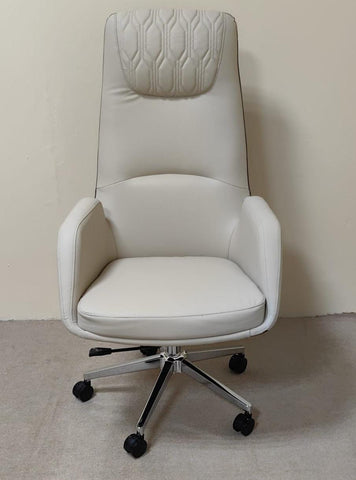 IH 965H PU High Back Office Chair – Beige & Coffee | INFINI HOMES UAE