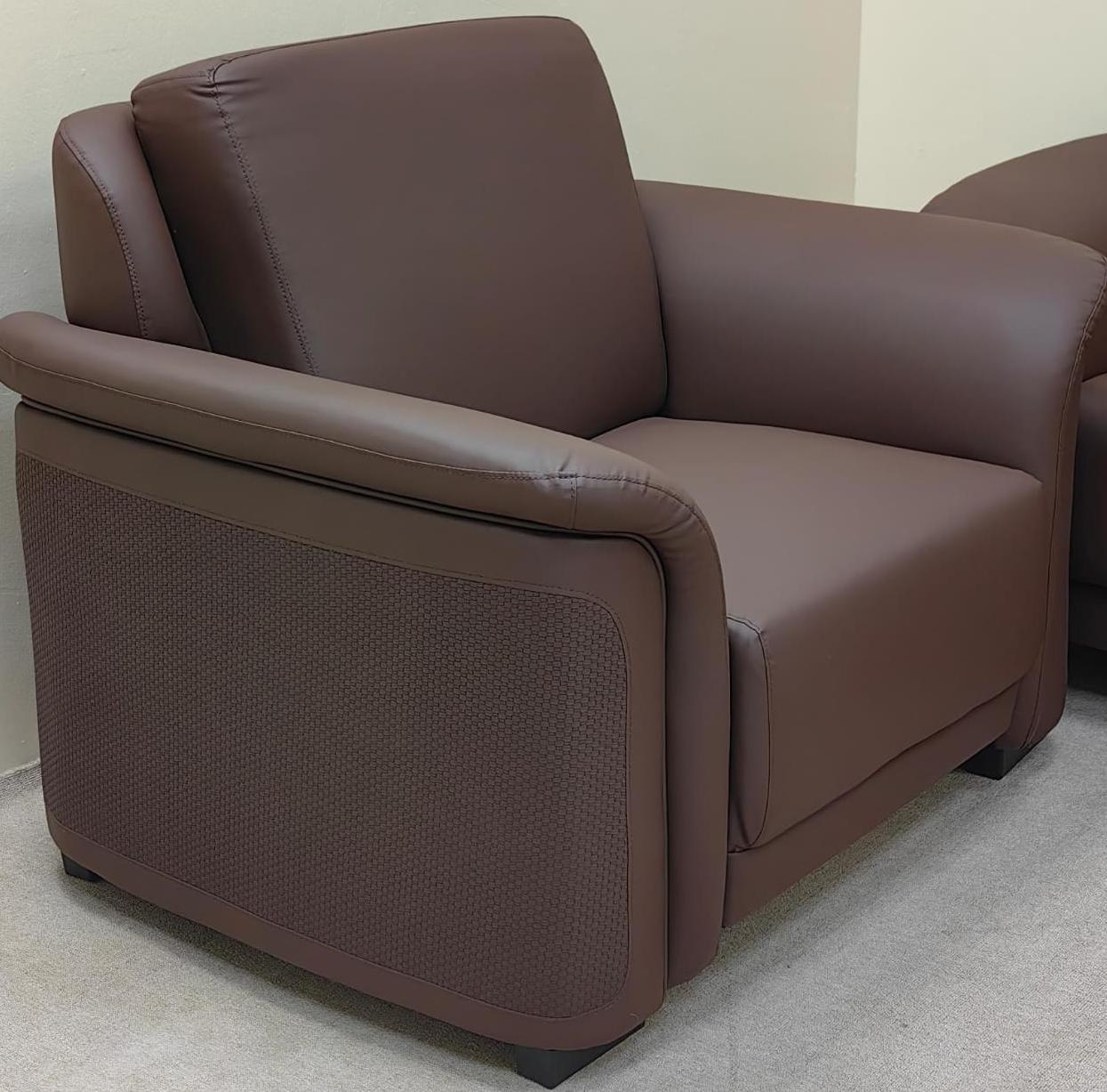 PU Leather Sofa Set 3+1+1 | IH 6312 – Coffee Brown | INFINI HOMES UAE