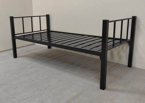 Heavy Duty Steel Bed IH 40-2 Detail View – Single 90x190cm Black Metal Frame | INFINI HOMES UAE