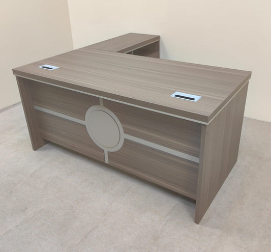 L-Shape Manager Office Desk 1.6m | IH 996 – Oak & Khaki