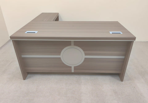 L-Shape Manager Office Desk 1.6m Front Elevation Oak Finish – Executive Desk Dubai