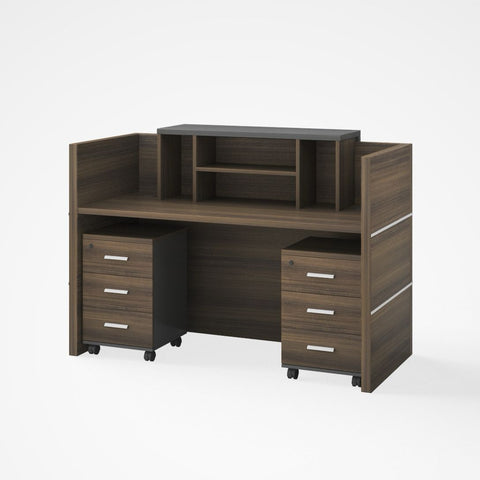 INFINI HOMES Reception Table UAE - Model RCP-180-BG 180x70x105cm Aluminum Strips Dubai Abu Dhabi Sharjah