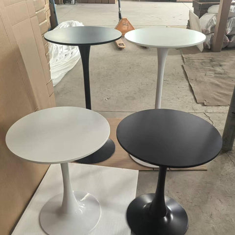 Round Dining Table 90cm Black & White - Modern Kitchen Table UAE
