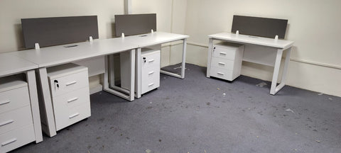 1 Person Office Workstation with Pedestal Drawer - White 120x60cm | Dubai UAE