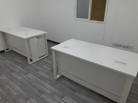 Office Desk with Metal Legs & Drawer 180cm - White | Dubai UAE