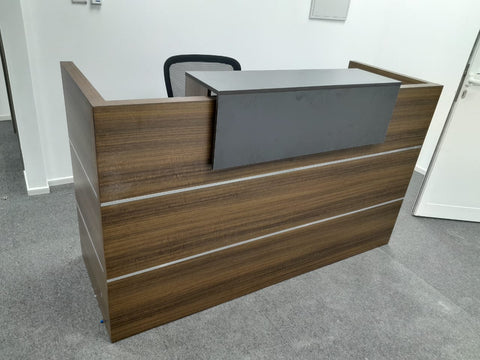 INFINI HOMES Reception Table UAE - Model RCP-180-BG 180x70x105cm Aluminum Strips Dubai Abu Dhabi Sharjah