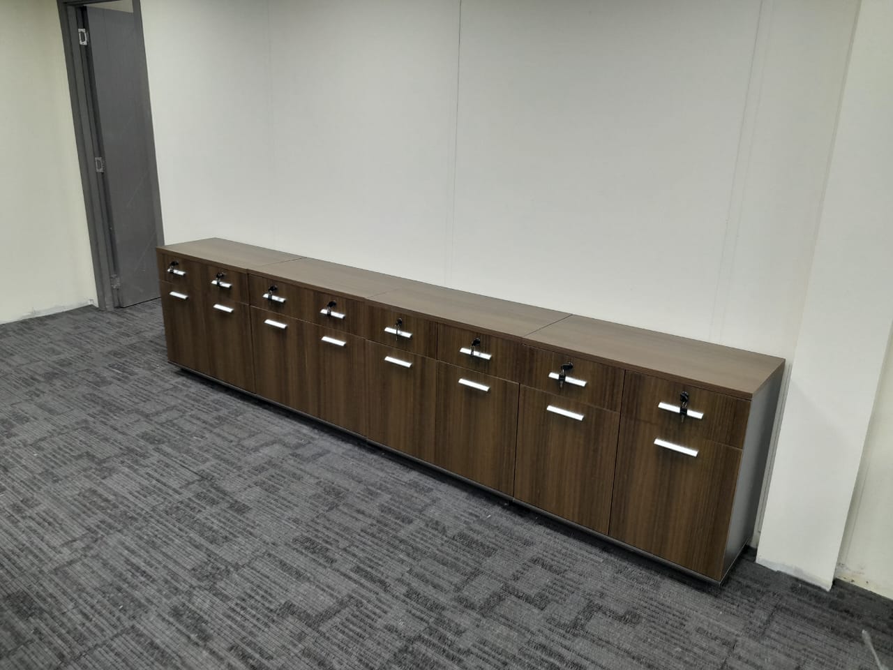 INFINI HOMES Credenza Side Table UAE - Model ST-CRZ-BG Walnut Grey 80x40x75cm Dubai Abu Dhabi Sharjah