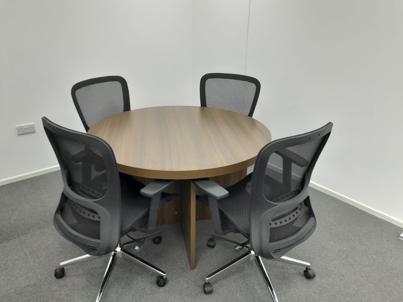 Round Dining Table 120cm Walnut Grey - Modern Kitchen Table UAE | INFINI HOMES