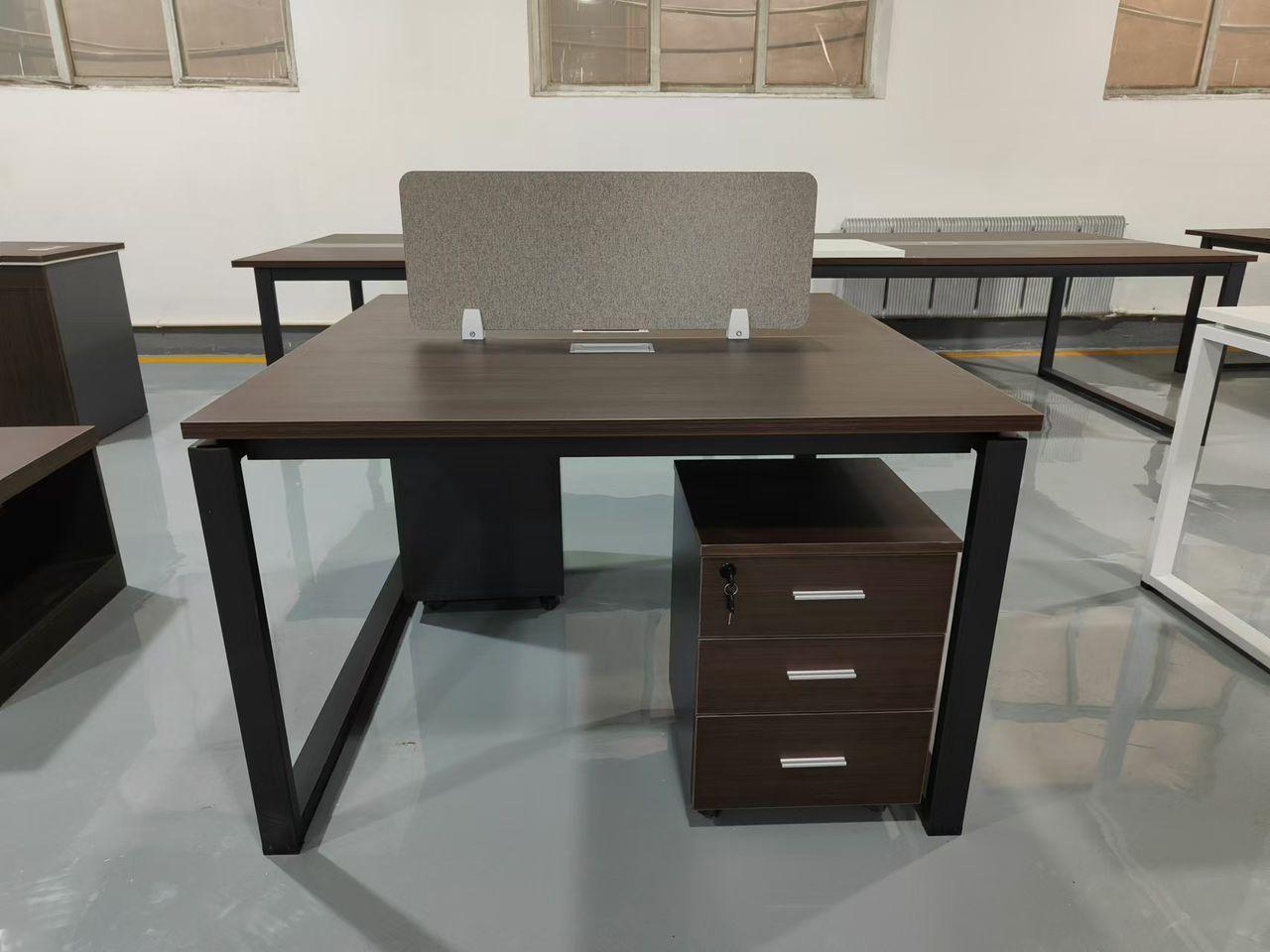 INFINI HOMES 1 Person Workstation UAE - Model KN-205-WS-1P-BG Walnut Grey 120x60cm Dubai Abu Dhabi Sharjah