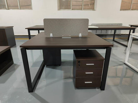 INFINI HOMES 1 Person Workstation UAE - Model KN-205-WS-1P-BG Walnut Grey 120x60cm Dubai Abu Dhabi Sharjah