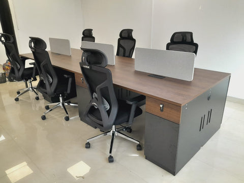 INFINI HOMES 2 Person Workstation UAE - Model NL-T1-DL1212 Brown Grey 120x120cm Dubai Abu Dhabi Sharjah